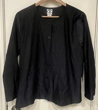 CTC Carol Turner Collection Steel Blue Faux Pleat Blazer - Women's Size L - NWT