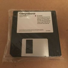 Vintage CompuServe Version 2.6 floppy disks SEALED