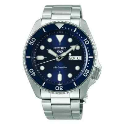 NEW Seiko 5 Sports SRPD51 Steel Case and Bracelet Blue Sunray Dial Men's Watch