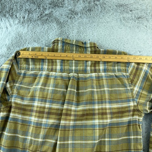 Life is Good Shirt Mens Large Brown Blue Plaid Soft Cotton Smart Casual - Picture 7 of 12