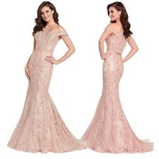 Ellie Wilde Mon Cheri Pink Blush Lace Two Piece Prom Dress Size 2