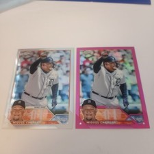 Miguel Cabrera (2 cards) 2023 Topps Chrome 1 Base & Pink Refractor. Cards #164