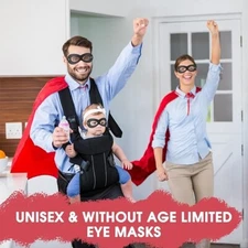 FUNDUODUO AIMIKE 1 Pc. Unisex Superhero Mask, Black Eye Mask all ages