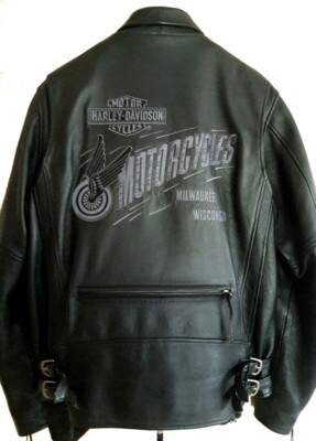 Harley Davidson 2XL Heavy Duty EPIC Leather Jacket Vented w Zip LINER 97029-05VM