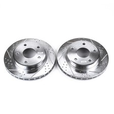 Power Stop - Front Drilled, Slotted and Zinc Plated Brake Rotor Pair for Dakota,