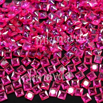 Natural Burma Red Ruby Certified 4.00 MM Princess Gemstone 10 Pcs Wholesale Lot