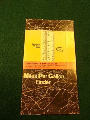 RARE OLD VTG PAPER SLIDE RULE: MILES PER GALLON FINDER BY ROGER'S NAT'L RESEARCH