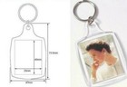 New Clear Acrylic Plastic BLANK KEYRINGS  Insert - PASSPORT PHOTO SIZE