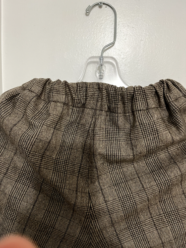 BABATON Cohen Pants Stretchable for Women 6 Brown Plaid Wool Cashmere - Picture 5 of 11