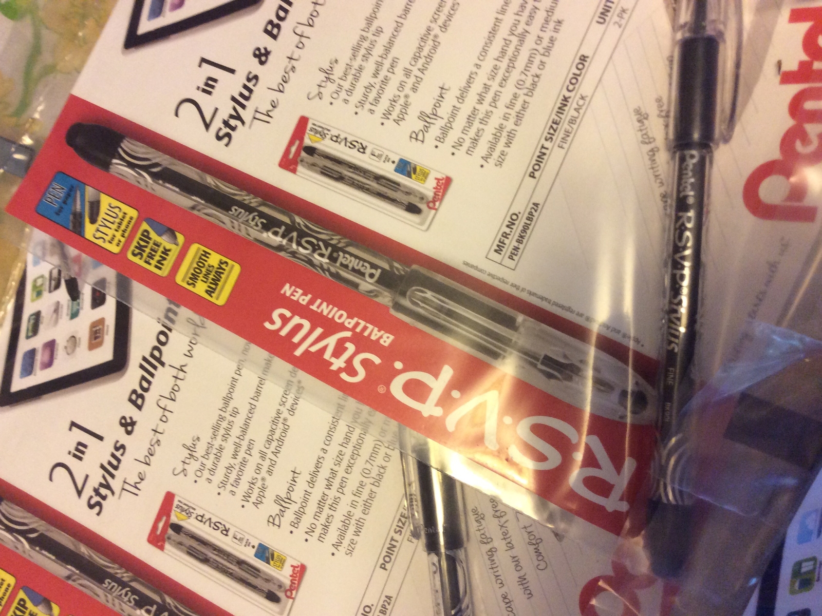pentel-bk90a-r-s-v-p-stick-ballpoint-pen-7mm-trans-barrel-black-ink