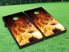 Football Theme Cornhole Board Wrap LAMINATED Wraps Decals Vinyl skin 15-4