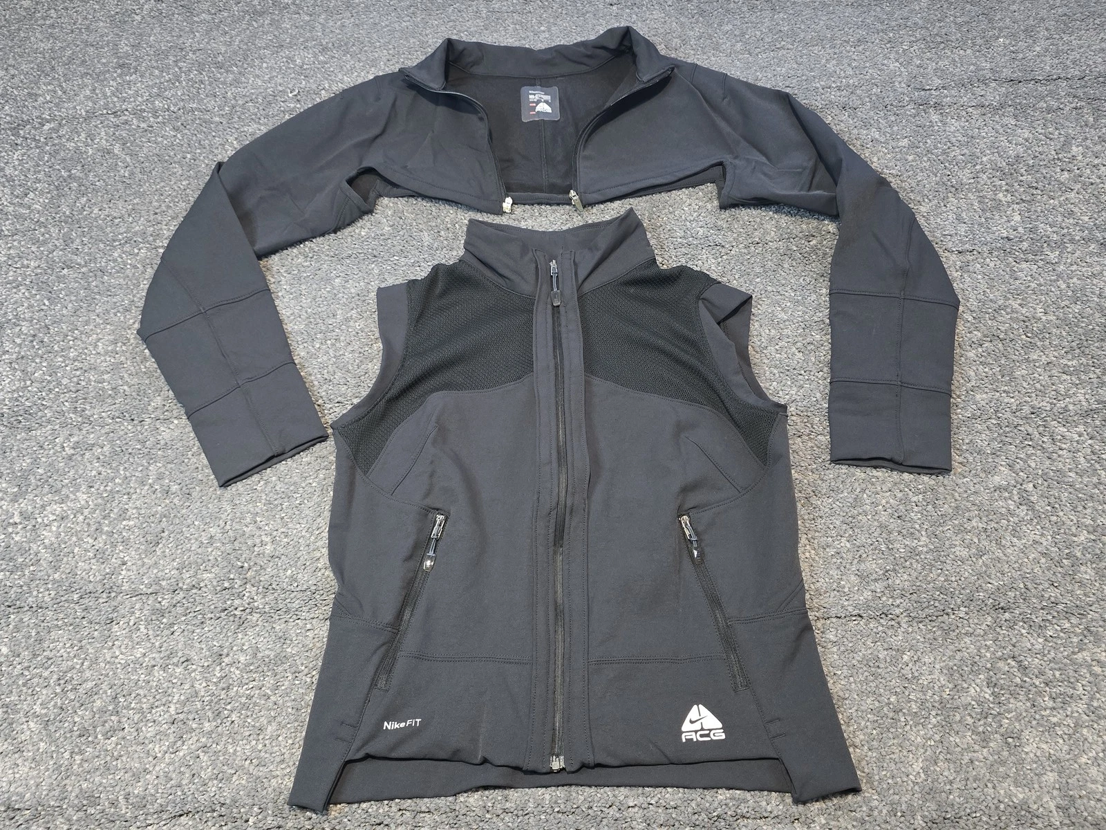 Nike ACG Composite 1.5 Jacket Kids Medium Black Zip Off Sleeves Vest Techwear