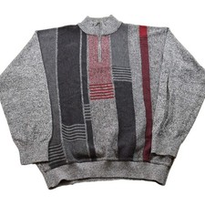 Vintage 1990s Knitted Quarter Zip Sweater Men's Medium