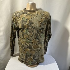 Vintage Ace Sportswear Camo Shirt Mens Large Made in USA Long Sleeve Pocket Tee