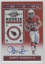 2019 Panini Contenders Optic Rookie Ticket Red Prizm /199 Andy Isabella Auto i6j