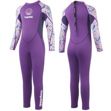 Wetsuit, Youth 2.5mm Neoprene Thermal Full Wet Suits, Girls Long Sleeve Back ...
