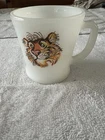 VINTAGE Fire King Anchor Hocking Esso Exxon Tiger 8oz Milk Glass Coffee Mug Cup