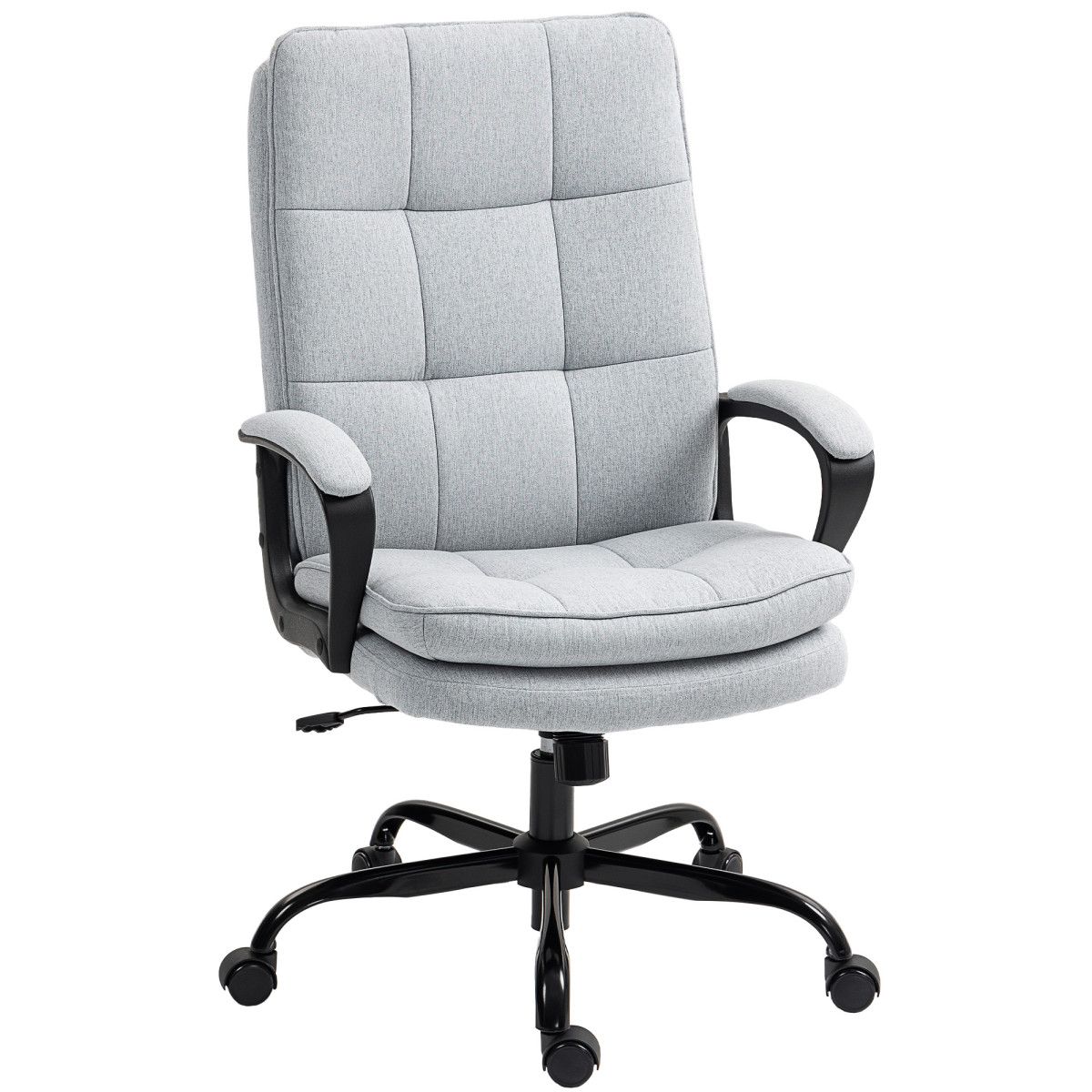 Office Chair Fabric Adjustable Swivel Desk Light Ergonomic Grey