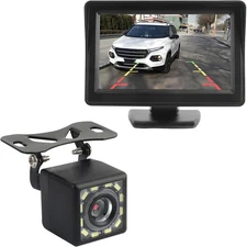 Plug & Play Backup Camera with Monitor 4.6'',12 LED HD Rearview Mirror... 