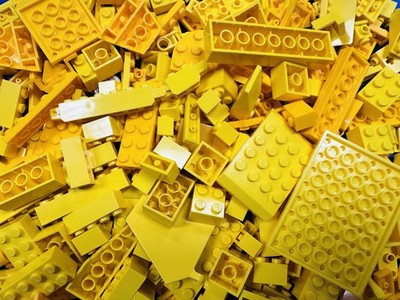 Lot Of 10 Oz Lego Random Yellow Parts Pieces Bricks