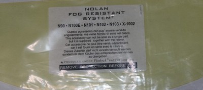 NOLAN FOG RESISTANT SYSTEM N90, N100E,N101,N102,N103,X-1002
