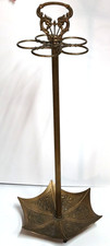 Antique Brass Umbrella Shaped Cane Holder Stand 5 Ring
