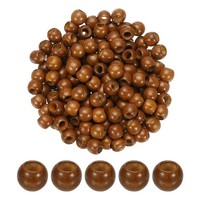 12X11Mm Holzperlen FüR Bastelarbeiten, 200 StüCk Runde Perlen Lose, Braun
