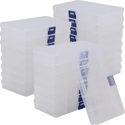 32 Pack 15 Grids Plastic Jewelry Organizer Box, Clear Jewelry Storage Boxes with