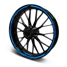 Felgenrandaufkleber Komplett Set Zubehör für 15-19 Zoll Streifen Blau Matt MR018