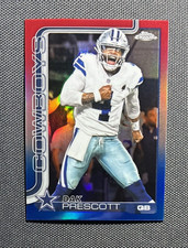 2025 Topps Chrome NFL Dak Prescott Red White Blue Refractor Dallas Cowboys SP