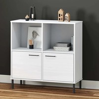 BüCherregal Oslo Massivholz Weiß 90X35X90,5 Cm Mit Metallbeinen