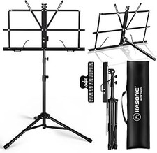 K KASONIC Music Stand, 2 in 1 Dual-Use Folding Sheet Music Stand Desktop Book