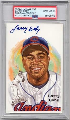 Larry Doby - Signed Perez Steele - PSA - GEM MINT 10 Autograph - *TOUGHER CARD*