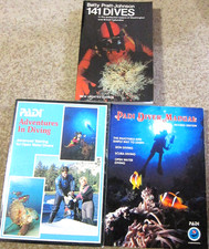Diving book lot- PADI Adventures in Diving, 141 Dives, PADI Diving Manual...
