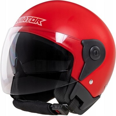 Motorradhelm Mit Sonnenblende Matt Rollerhelm Rot Schutzhelm Quadhelm Helm