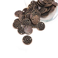 Antique Copper Flower Connector Charms, 11mm, 11x11mm - US Seller