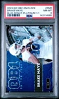 Drake Maye RC 2023 Wild Card QB1 Blue Donut Circles Platinum 1/1 PSA 8