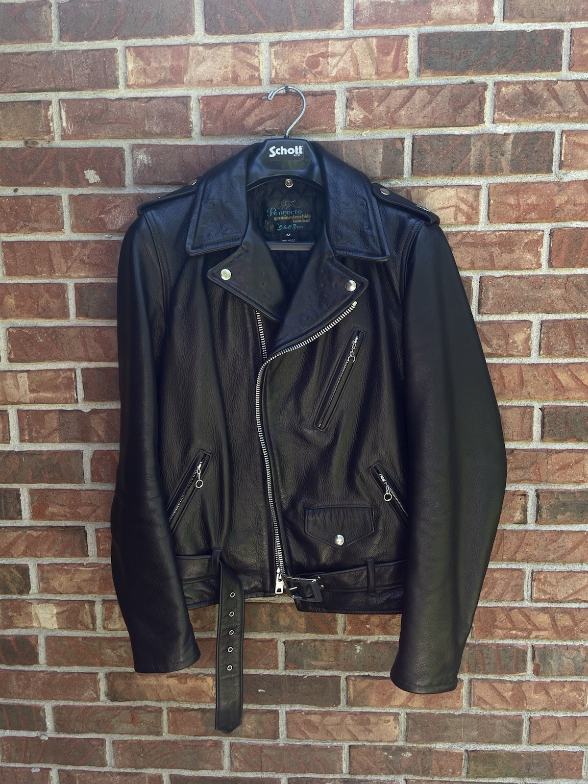 Chaqueta de moto Schott 519 Perfecto One Star talla mediana (agujeros de solapa) talla M