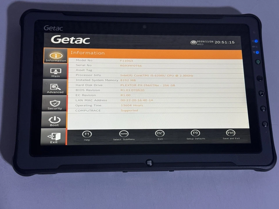 Getac F110 G3 Ruggedized Touchscreen Tablet GPS i5/8/256GB Bubbles on the Screen - Image 2 of 4