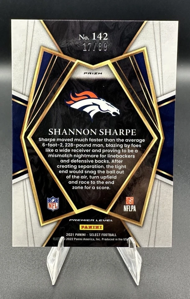 2021 Select Shannon Sharpe Dragon Scale Prizm #242 Premier Level /89 - Image 2 of 2