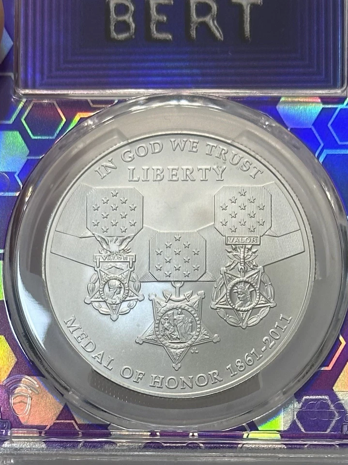 2011-S Medal of Honor US Mint Commemorative Silver Dollar PCGS MS70 - Image 2 of 4