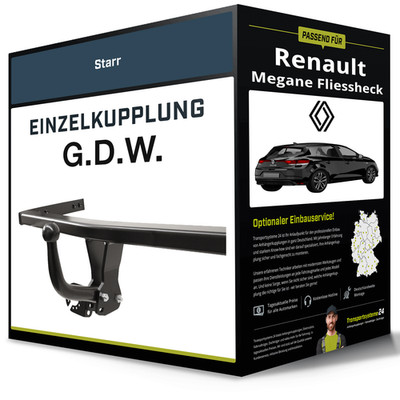 Starre Anhängerkupplung für RENAULT Megane Fliessheck 16- IV Typ B9A G.D.W. NEU