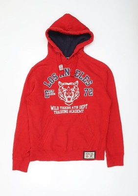 Brave Soul Herren Pullover Hoodie rot S Grafik Los Angeles Style