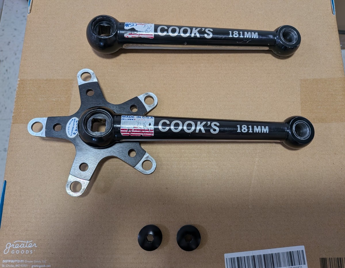 Cook's Quality Products (CQP) cranks 181 MM black dog bone vintage