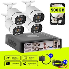 KERUI H.265 1080P Home Security Camera System Outdoor 4CH DVR with 500G HDD