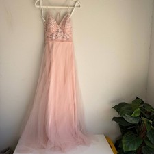 Azazie Anisa Dress A8 Blushing Pink Tulle Formal Bridesmaid Gown NWT