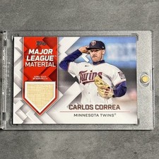 2022 Topps Update Series Wood Bat Knob Patch Mem Relic Carlos Correa #MLM-CC