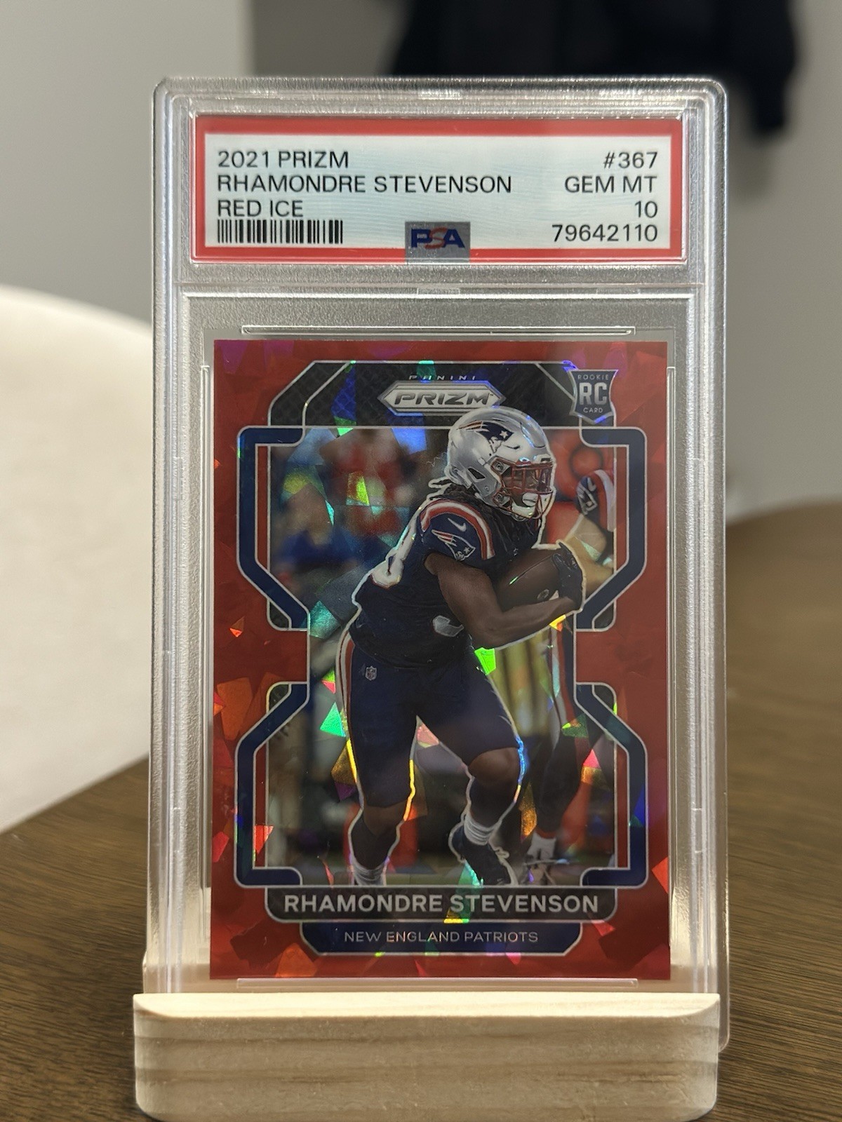 2021 Panini Prizm - Rookie Rhamondre Stevenson #367 Red Ice Prizm (RC)