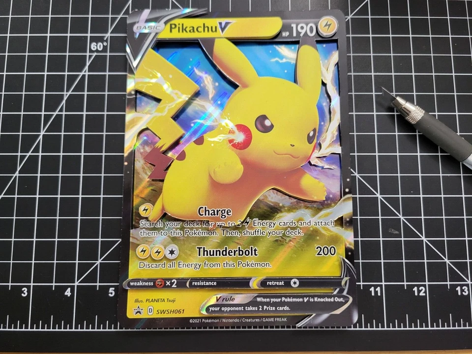 FAN MADE 3D ART CARD Pokémon Pikachu V - Oversized Jumbo Card SWSH061 CARDRIZZMA - Image 4 of 4
