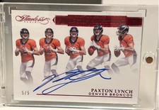 Paxton Lynch 2016 Panini Flawless Ruby Rookie Signatures Auto RC #5/5 Broncos